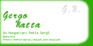 gergo matta business card
